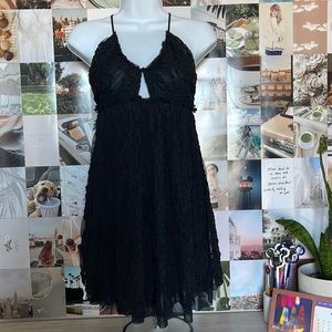 Lacy black semi sheer dress
